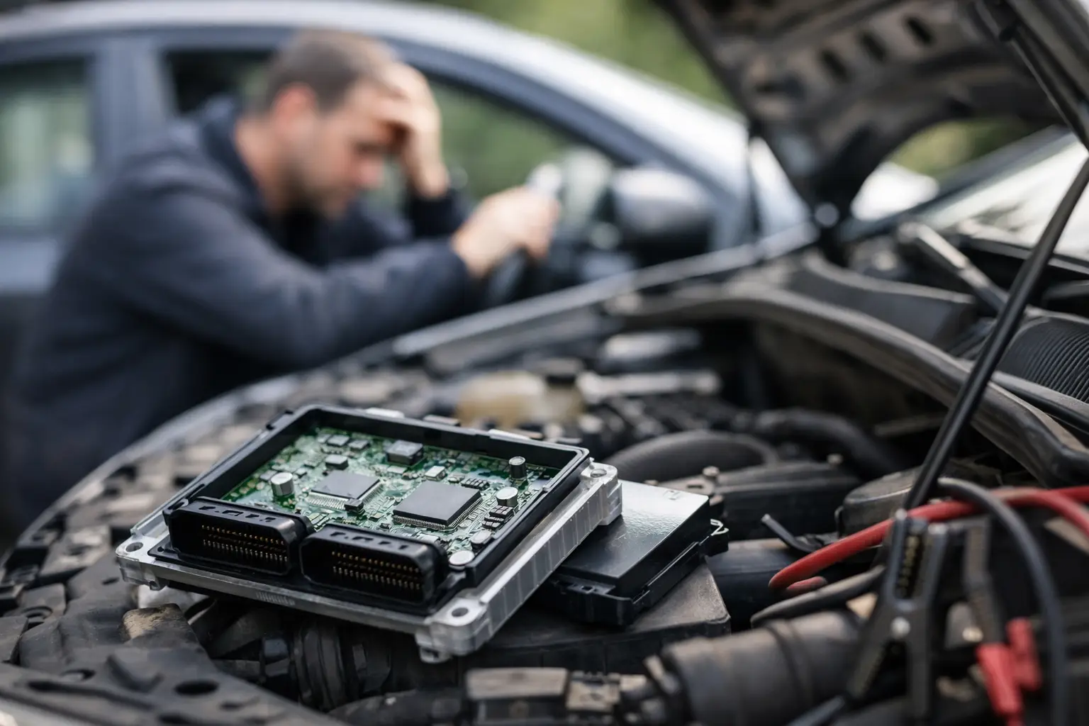 Juhtploki rike ja käivitusprobleem autos
